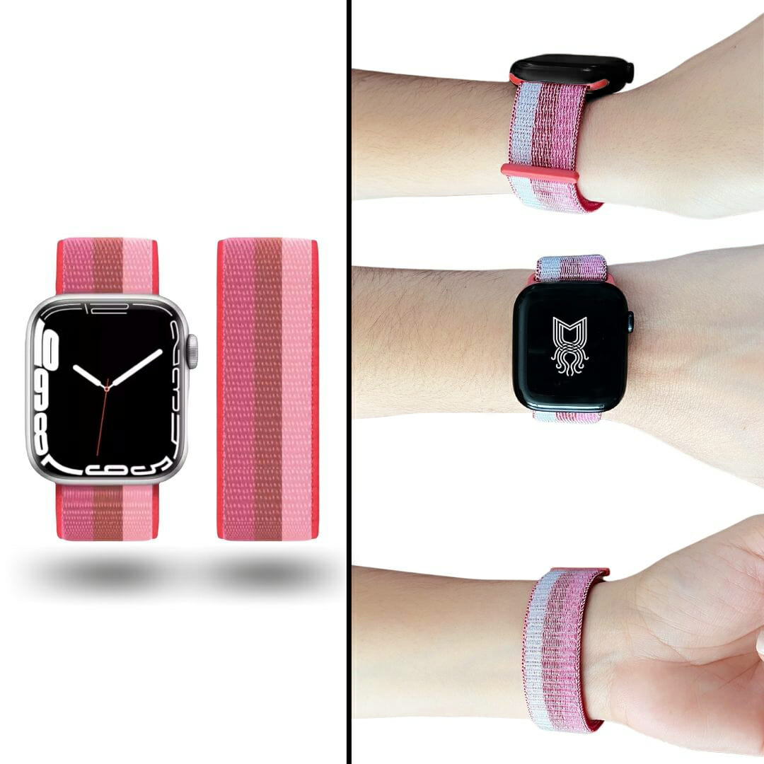 Correa de nylon estilo loop - Rosa Lineas - Image 2