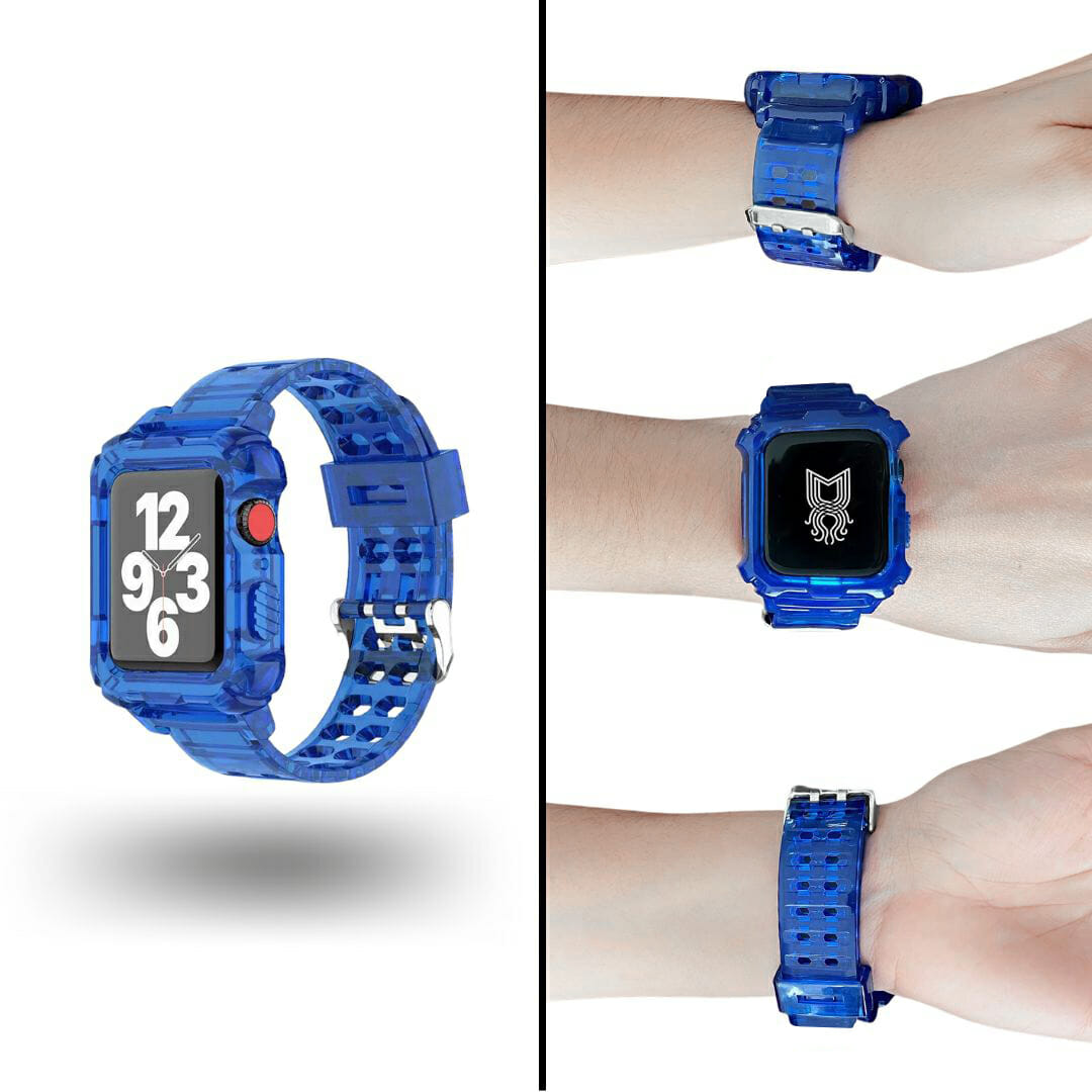 Correa de uso Rudo con case protector lateral - Azul Transparente - Imagen 2