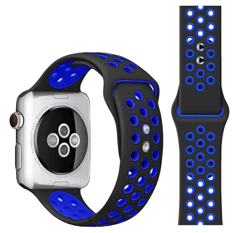 Correa estilo sport con case protector de cristal - Negro/Azul - Image 3