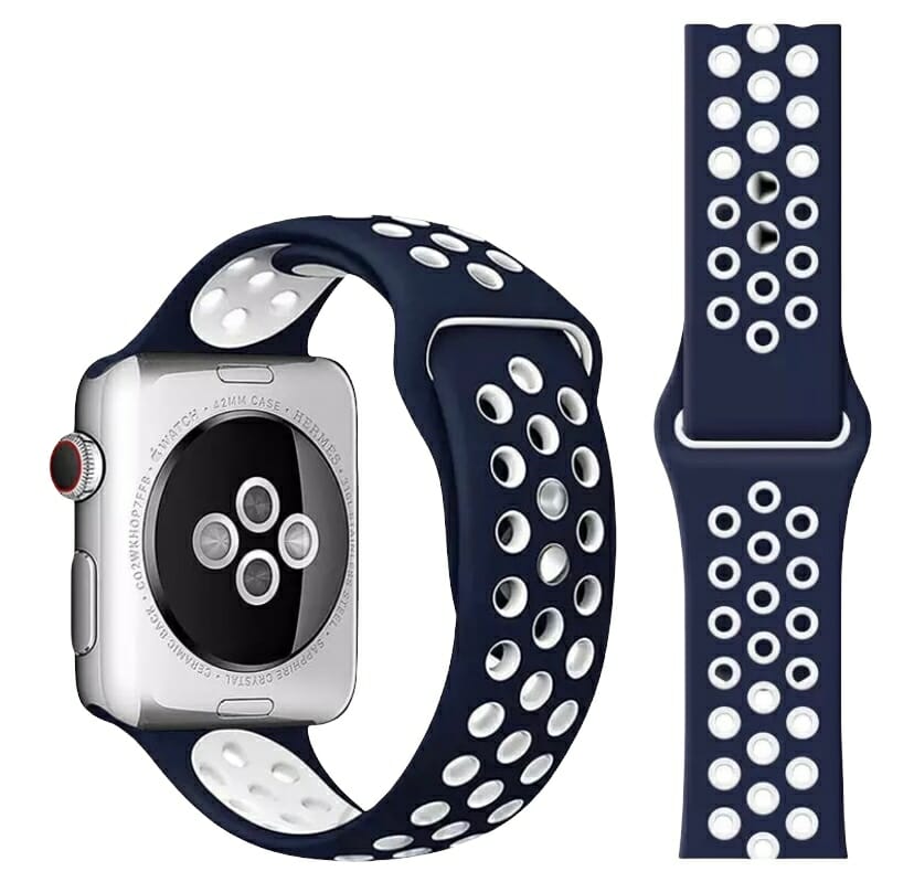 Correa estilo sport con case protector de cristal - Azul/Blanco - Imagen 4