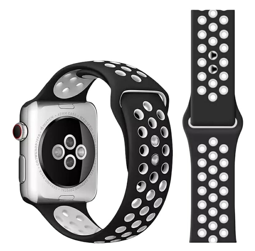 Correa estilo sport con case protector de cristal - Negro/Blanco - Image 4
