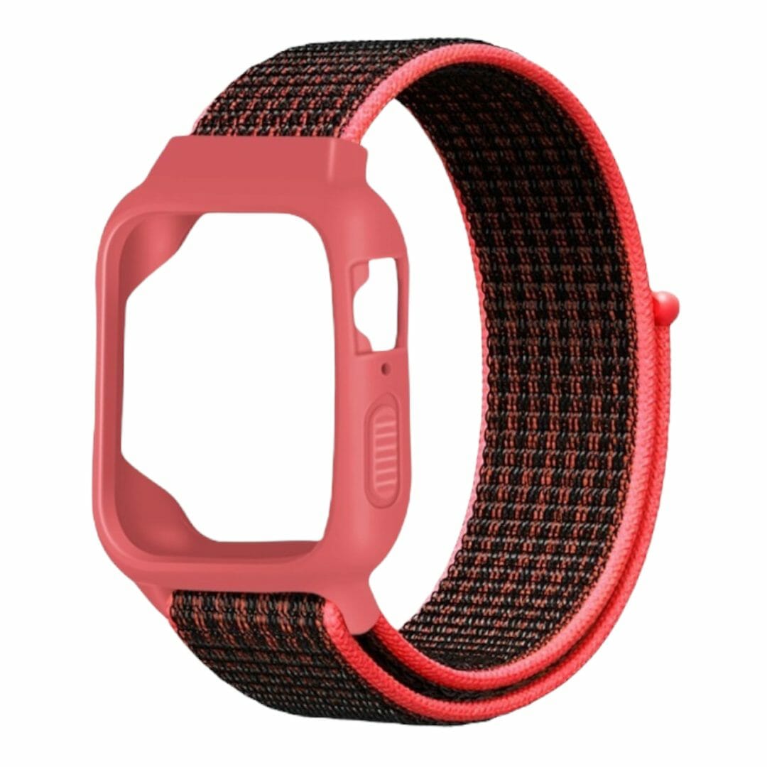 Correa de nylon con case protector lateral – Rosa/Negro