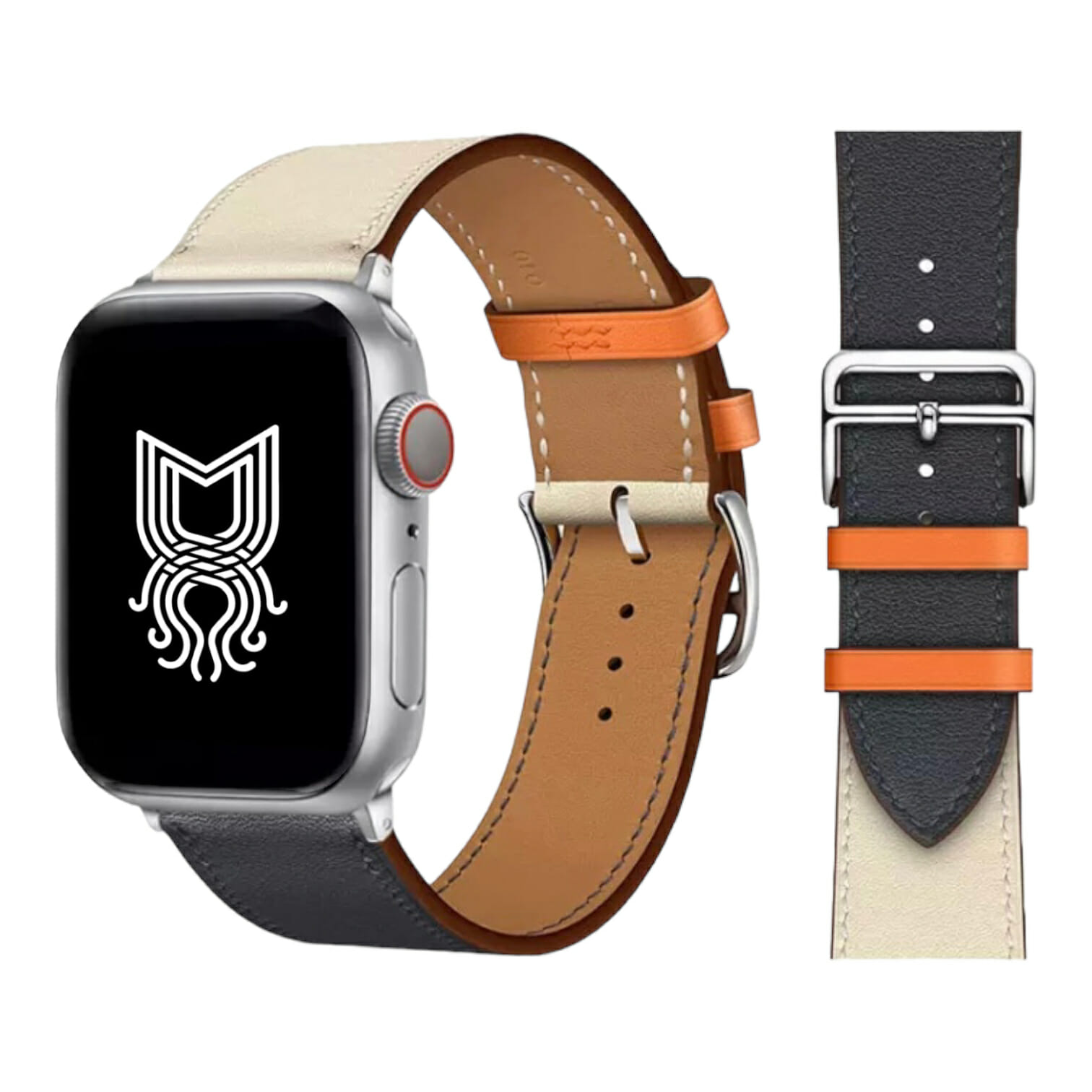 Correa estilo piel – Azul / Blanco