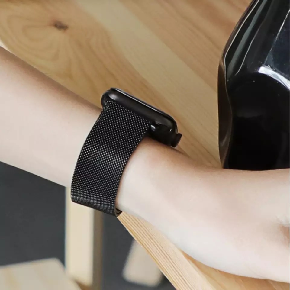 Correa Metálica estilo Milanese con Case Lateral- Negro - Imagen 8