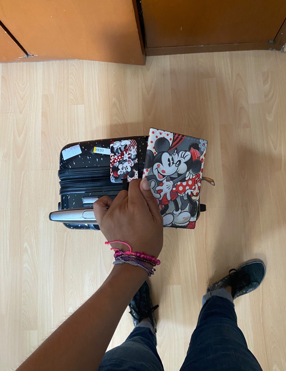 Set de Viaje Portapasaporte + Tag para Maleta - Mickey y Minnie Besos - Imagen 2